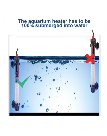Aquarium Heater Submersible Auto Thermostat Heater Fish Tank Water Heater 50W Adjustable Temperature with Suction Cups