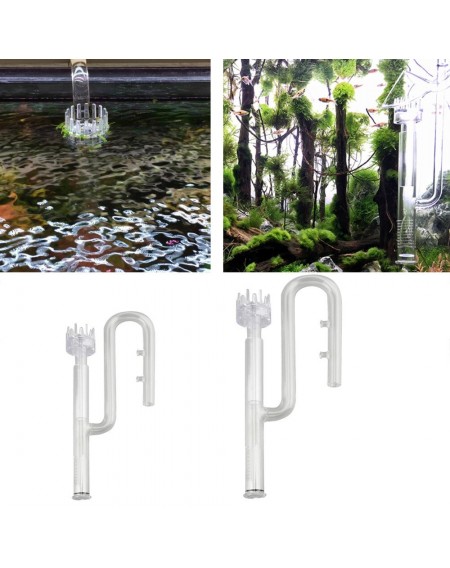 Glass Transparent Tube Inflow with Surface Skimmer for Plants Aquarium Canister Filter Inflow Glass Tube Outer Diameter 13MM