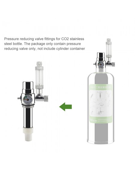 Pressure Reducing Valve+Bubble Counter for 2L Double Stainless Steel Bottle Aquarium CO2 Generator System