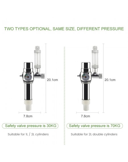 Pressure Reducing Valve+Bubble Counter for 2L Double Stainless Steel Bottle Aquarium CO2 Generator System