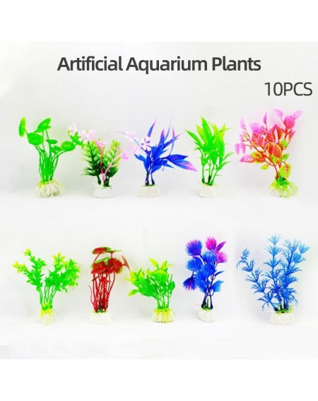 Artificial Aquarium Plants Fish Tank Decorations Plastic Aquarium Plants 10 PCS