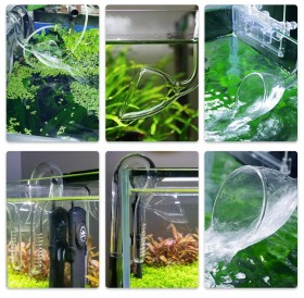 Glass Tube Outflow for Plants Aquarium Canister Filter Horn Shape Outflow Glass Tube Outer Diameter 13MM