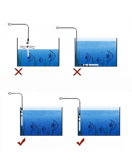 Submersible Heater Heating Rod for Aquarium Glass Fish Tank Temperature Adjustment 220-240V