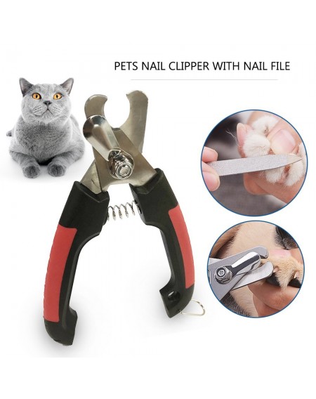 Professional Pet Dog Nail Clipper with Lock and Nail File Grooming Scissors Clippers for Animals Cats Size S