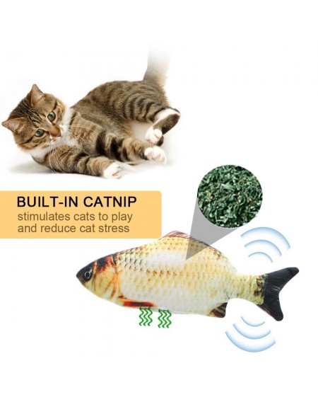 Electric USB Charging Simulation Fish Cat Toy Funny Interactive Pets Cats Catnip Toys for Cat Kitty Kitten-Perfect for Biting Chewing Kicking