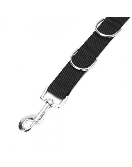 Adjustable Dog Grooming Belly Strap D-rings Bathing Band Free Size Pet Traction Belt (Black)