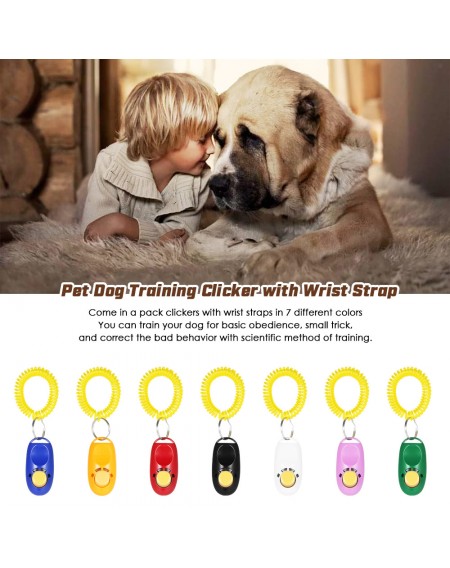 New 7 Pack Pet Dog Training Clicker Trainer Aid Wrist Clicker Tool for Dog with Wrist Strap