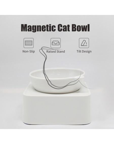 350g Cat Bowl Cat-Shaped Pet Feeders Magnetic Adjustable Raised Non-Slip Pet Bowl Portion Control Food Bowl for Pet Cat Dog