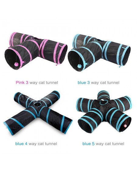 Cat Tunnel 3 Way Pet Play Tunnel Collapsible Tunnel Toy for Cats Dogs Rabbits Pets