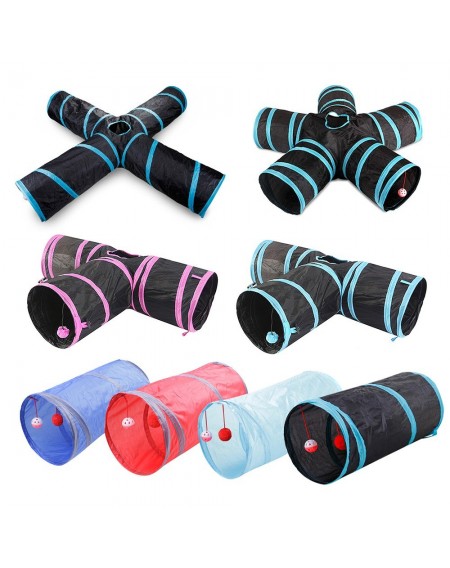 Cat Tunnel 3 Way Pet Play Tunnel Collapsible Tunnel Toy for Cats Dogs Rabbits Pets