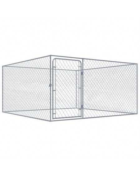 Outdoor galvanized steel kennel 2x2x1 m