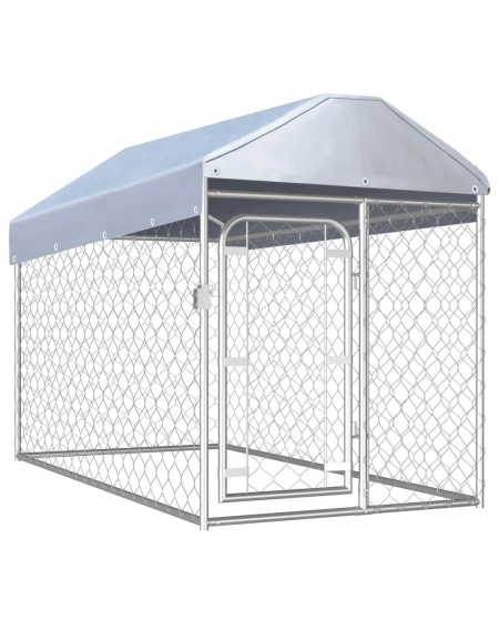 Outdoor kennel with roof 200x100x125 cm