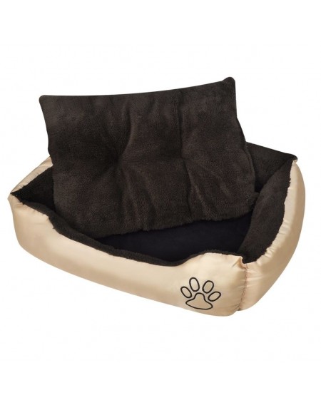Dog Bed with soft padding Size S Beige