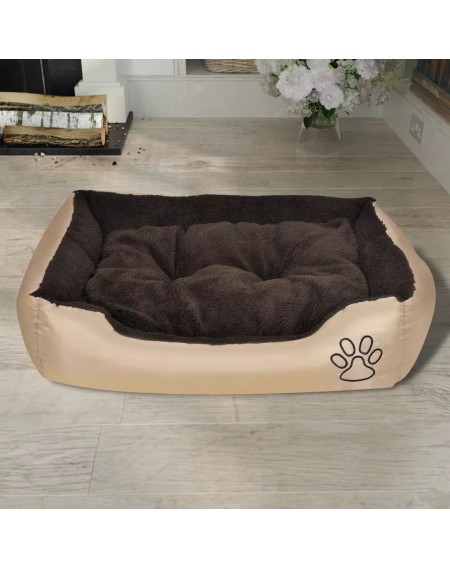 Dog Bed with soft padding Size S Beige