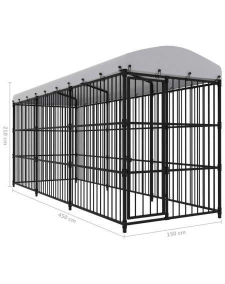 Outdoor kennel with roof 450x150x210 cm