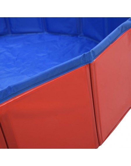 Dog pool foldable red 160 x 30 cm PVC