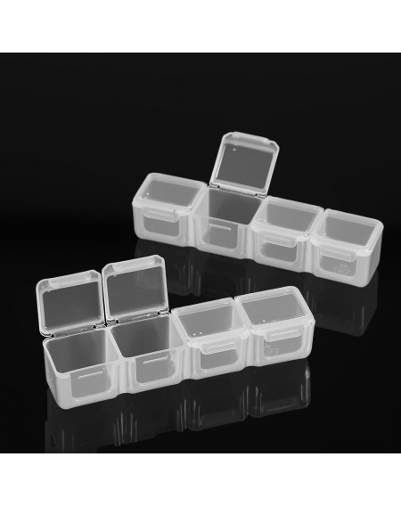 28 Grids Transparent Storage Lastics Box Shatter-Resistant Individual Manicure Mini Diamonds Tools Storage Box With Cover