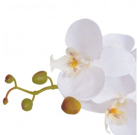  Artificial orchid with pot 75 cm white