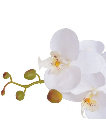  Artificial orchid with pot 75 cm white