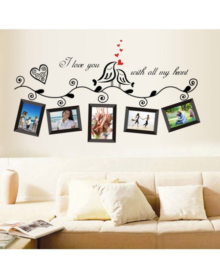 Love Birds Photo Frame Art Wall Stickers Decal Romantic Wedding Room Decor