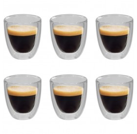 Double-walled thermo glass for espresso 6 pcs. 80 ml