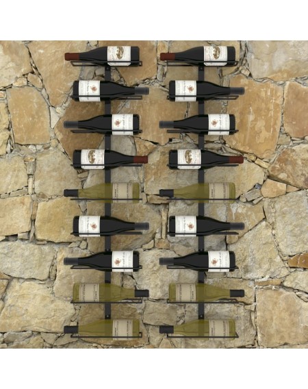 Wall wine racks for 18 bottles 2 pcs. Black iron