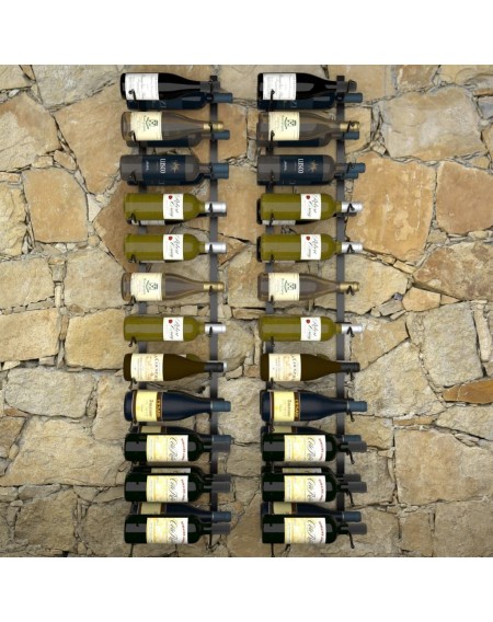 Wall wine racks for 48 bottles 2 pcs. Black iron