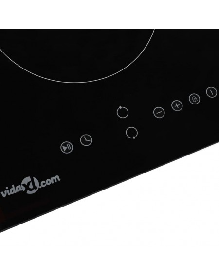 Glass ceramic hob with 2 burners Touch control panel 3000 W