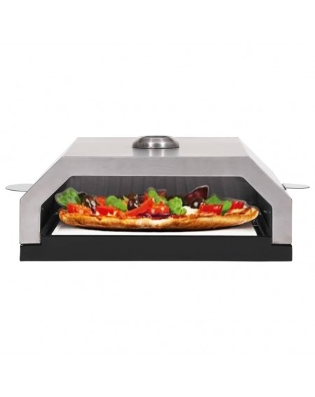 Pizza oven with ceramic stone for gas charcoal grill