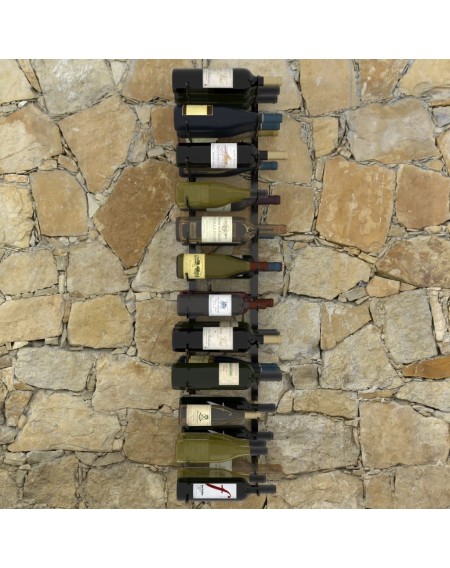 Wall wine rack for 36 bottles of black iron