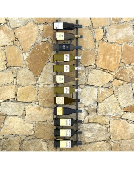 Wall wine rack for 24 bottles of black iron