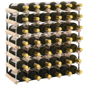 Wine rack for 42 bottles of solid pine wood