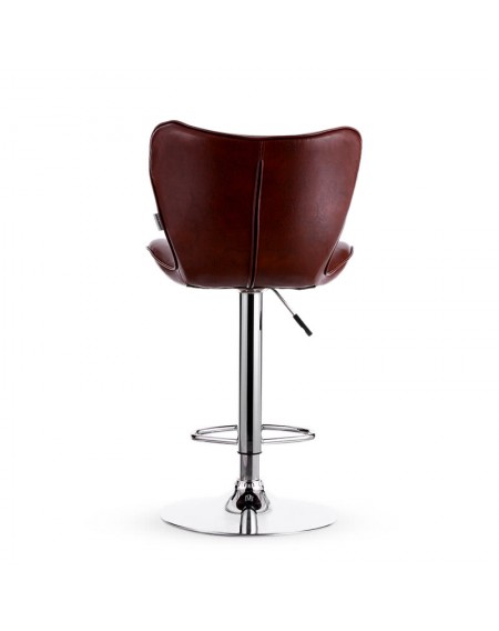 iKayaa 2PCS/Set of 2 PU Leather Swivel Bar Stool Chair Height Adjustable Pneumatic Counter Pub Chair Barstools Heavy-duty