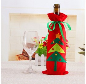 Christmas Tree Snowman Design Wine Champagne Bottle Cover Red Wine Gift Bags Pretty Merry Christmas Decoration Supplies Xmas Home Ornaments Santa Reindeer Dinner Party