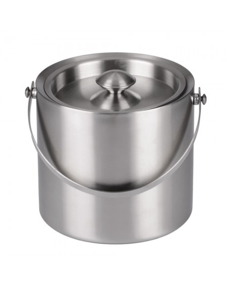 2L/3l Bilayer Stainless Steel Insulation Ice Bucket Wine Cold Barrel Wine Utensils Ice Buckets with Lid and Portable Handle
