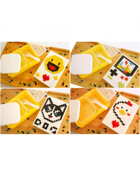 Funny Lunch Box Stylish Portable Lunchbox Good Quality Picnic Box DIY Building Block Food Containers with Foldable Fork Built on Brick Lunch Boxes