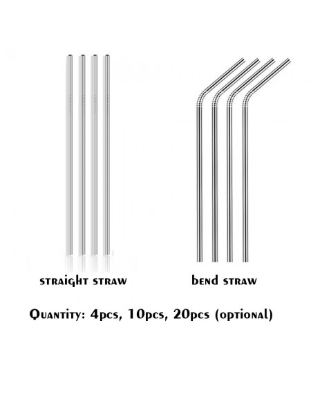 Useful Reusable 304 Stainless Steel Straw Milk Tea Silver Straws Party Drinking Accessories