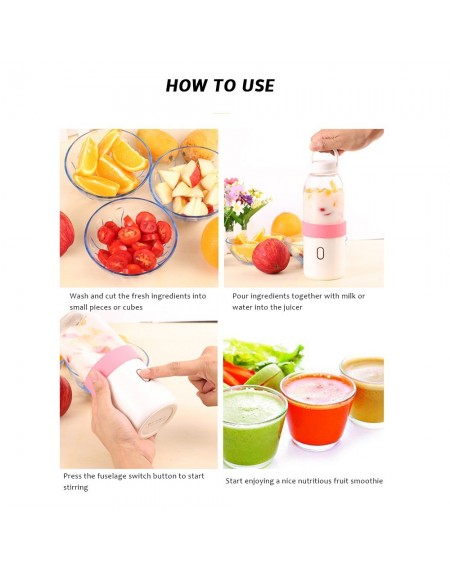 Portable Blender Juicer Cup Electric Automatic Water Bottle Blue