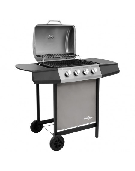 Gas grill barbecue with 4 burners Black and silver