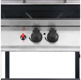 Gas barbecue with 3-layer shelf Black and silver