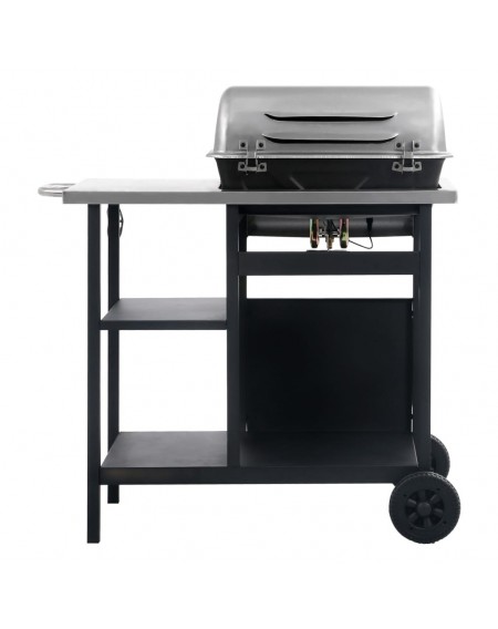 Gas barbecue with 3-layer shelf Black and silver