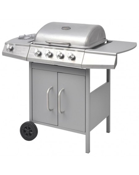 gas barbecue grill 4 + 1 silver homes