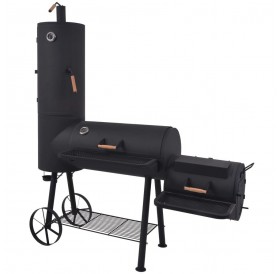 Charcoal grill and smoker with Black Heavy XXL shelf