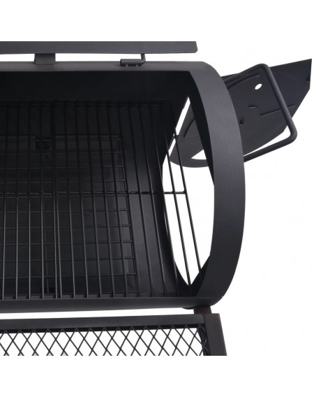 Charcoal grill and smoker with Black Heavy XXL shelf