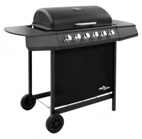 Gas grill with 6 burners black