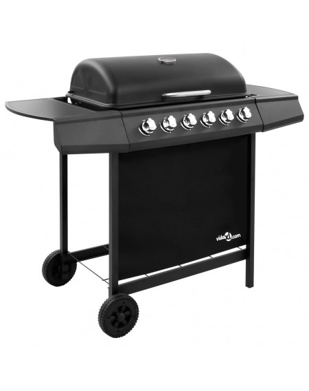 Gas grill with 6 burners black