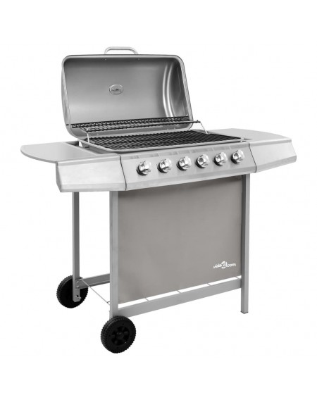 Gas BBQ Grill with 6 Burners Silver (FR/BE/IT/UK/NL only)